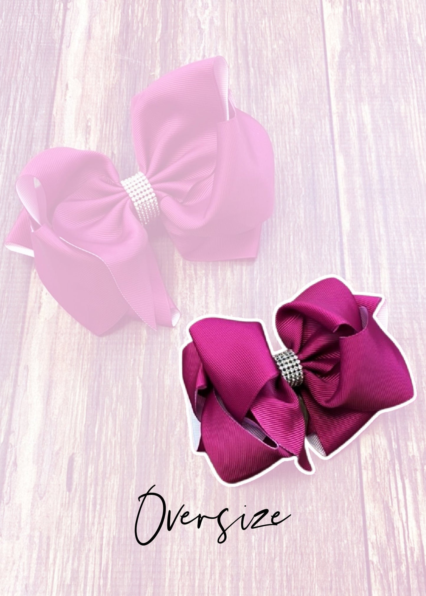 Plum Rhinestone Center Knot Hair Bows (2 Size Options!)