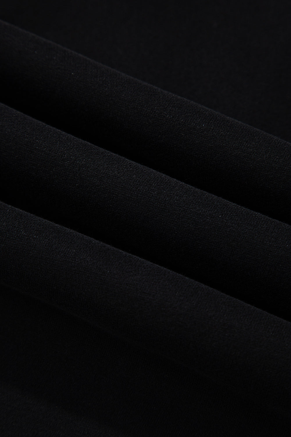Black Solid Collared Sweatshirt and High Waist Pants Active Set