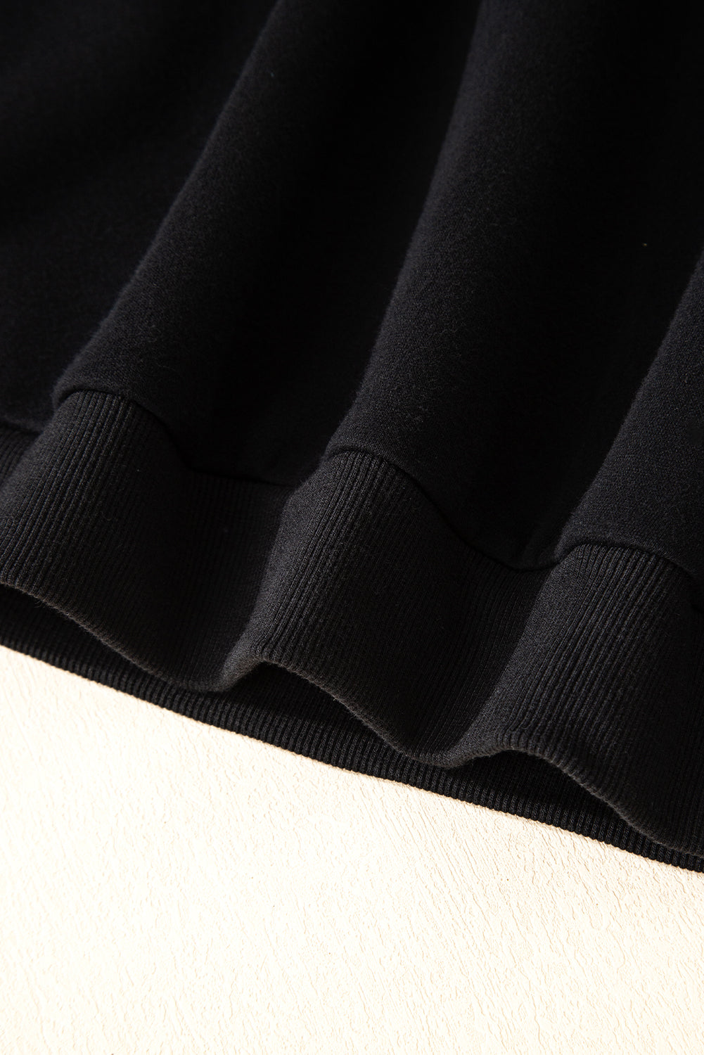 Black Solid Collared Sweatshirt and High Waist Pants Active Set