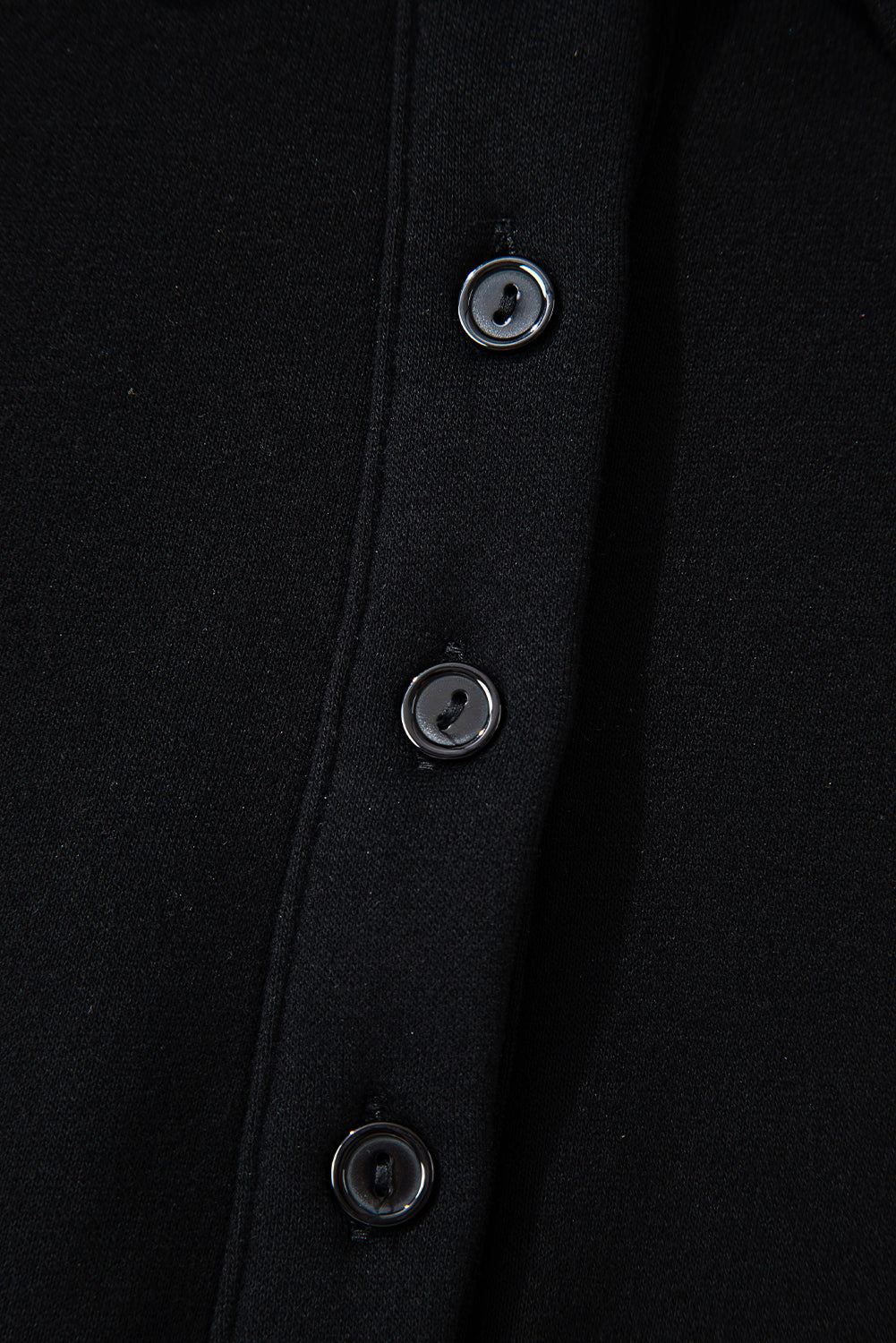 Black Solid Collared Sweatshirt and High Waist Pants Active Set