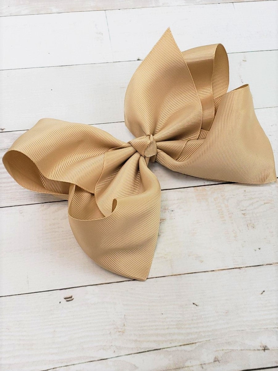 Texas Size Grosgrain Hair Bow - Alligator Clip - 6.5" - 36 colors