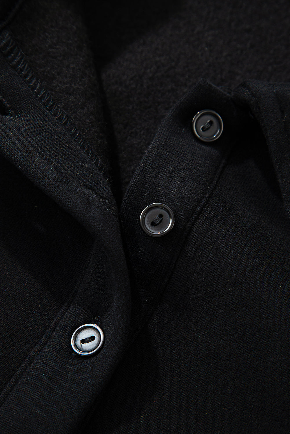 Black Solid Collared Sweatshirt and High Waist Pants Active Set
