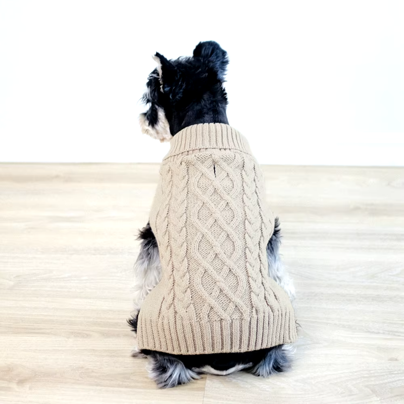 Chic Cable Knit Turtleneck Dog Sweater