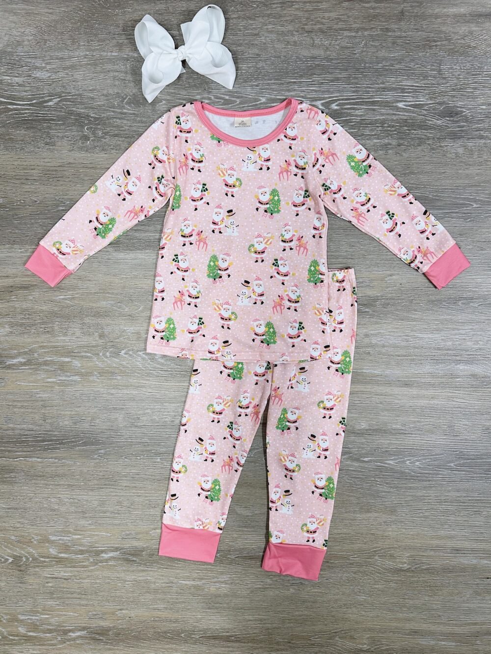 Christmas Crew Girls Pink Holiday Pajamas