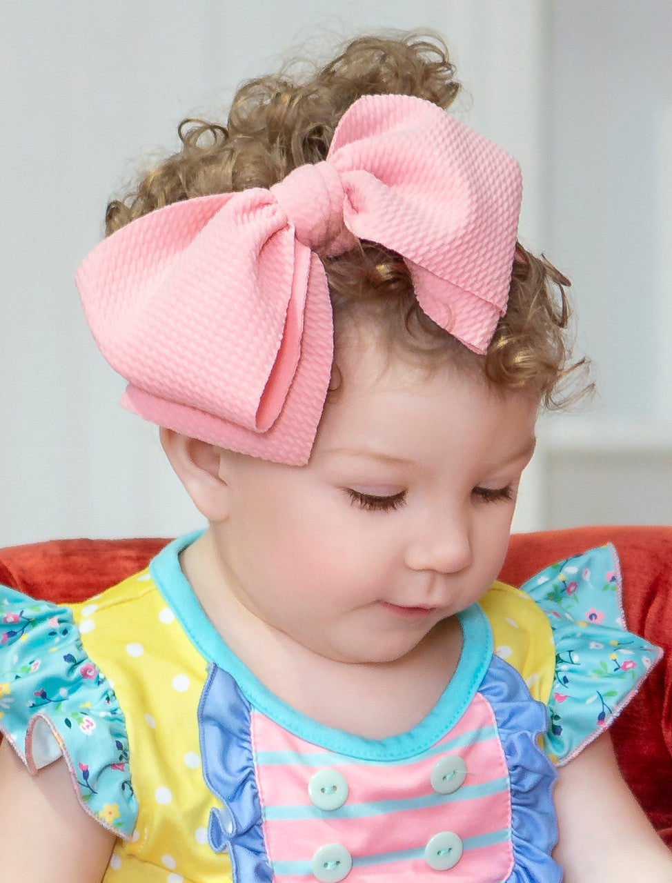 Double Bow Headbands - Solid Colors (White & Hot pink)