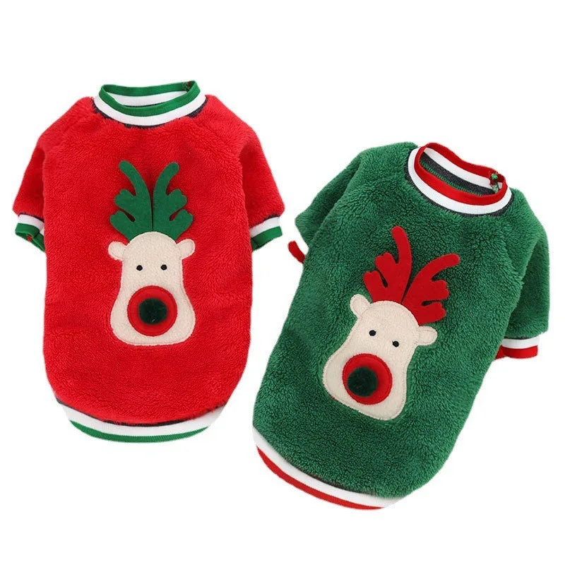 Christmas Reindeer Plush Dog Sweatshirt