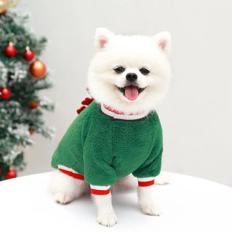 Christmas Reindeer Plush Dog Sweatshirt