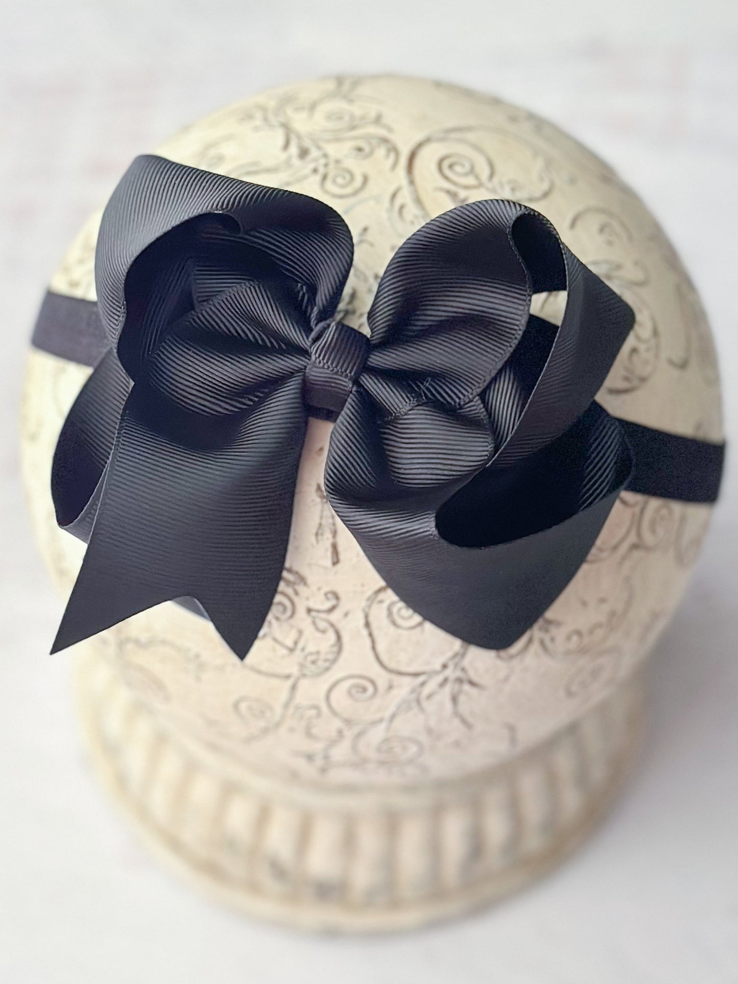 Classic Grosgrain Hair Bow - Satin Headband - 4.5"