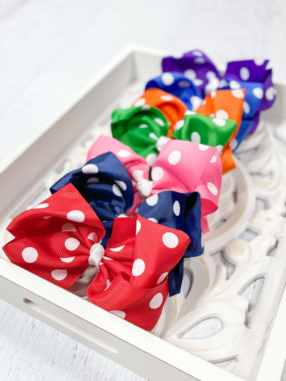Polka Dot Hair Bow - Alligator Clip - 4.5" : FINAL SALE
