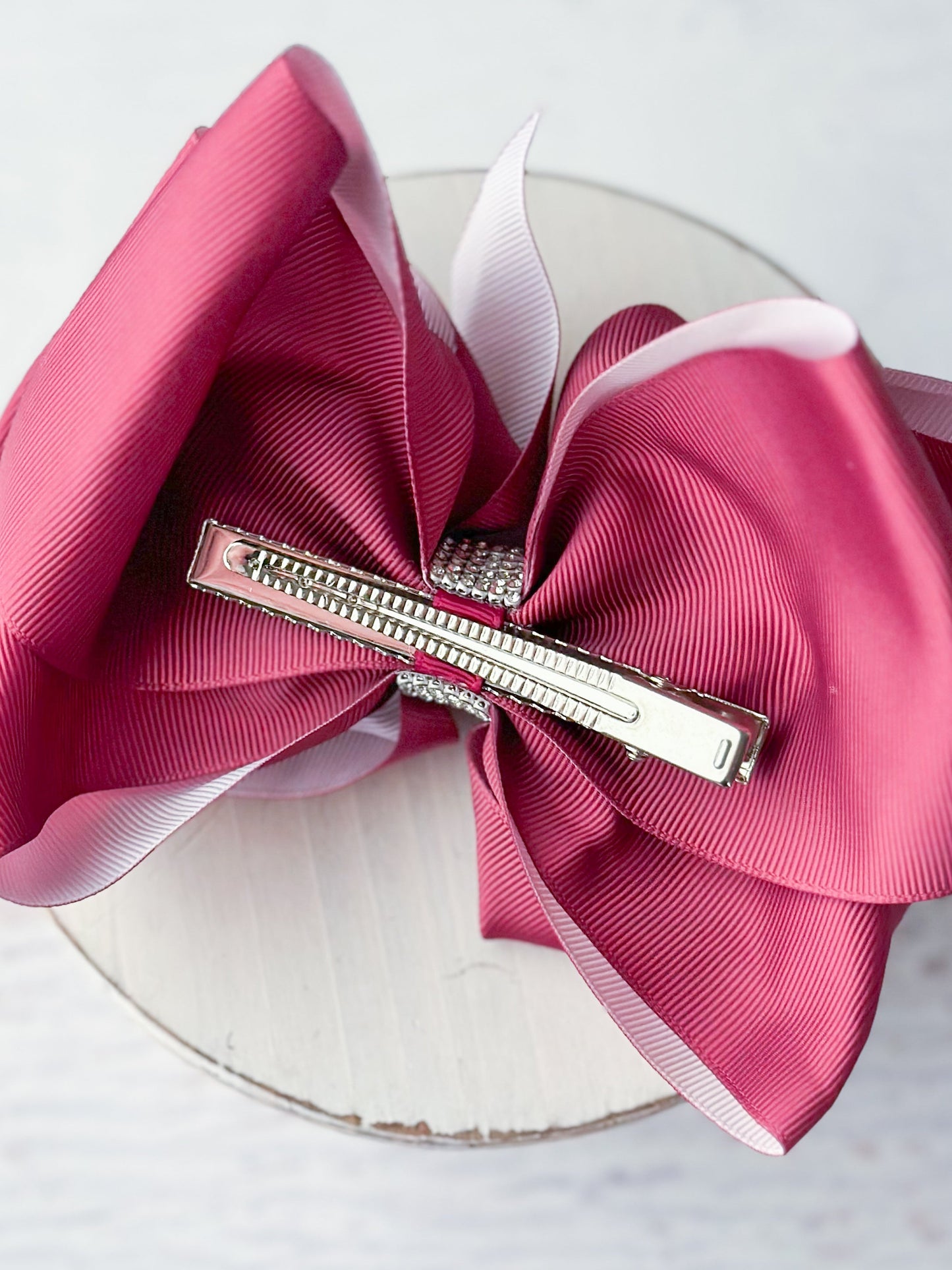 Plum Rhinestone Center Knot Hair Bows (2 Size Options!)