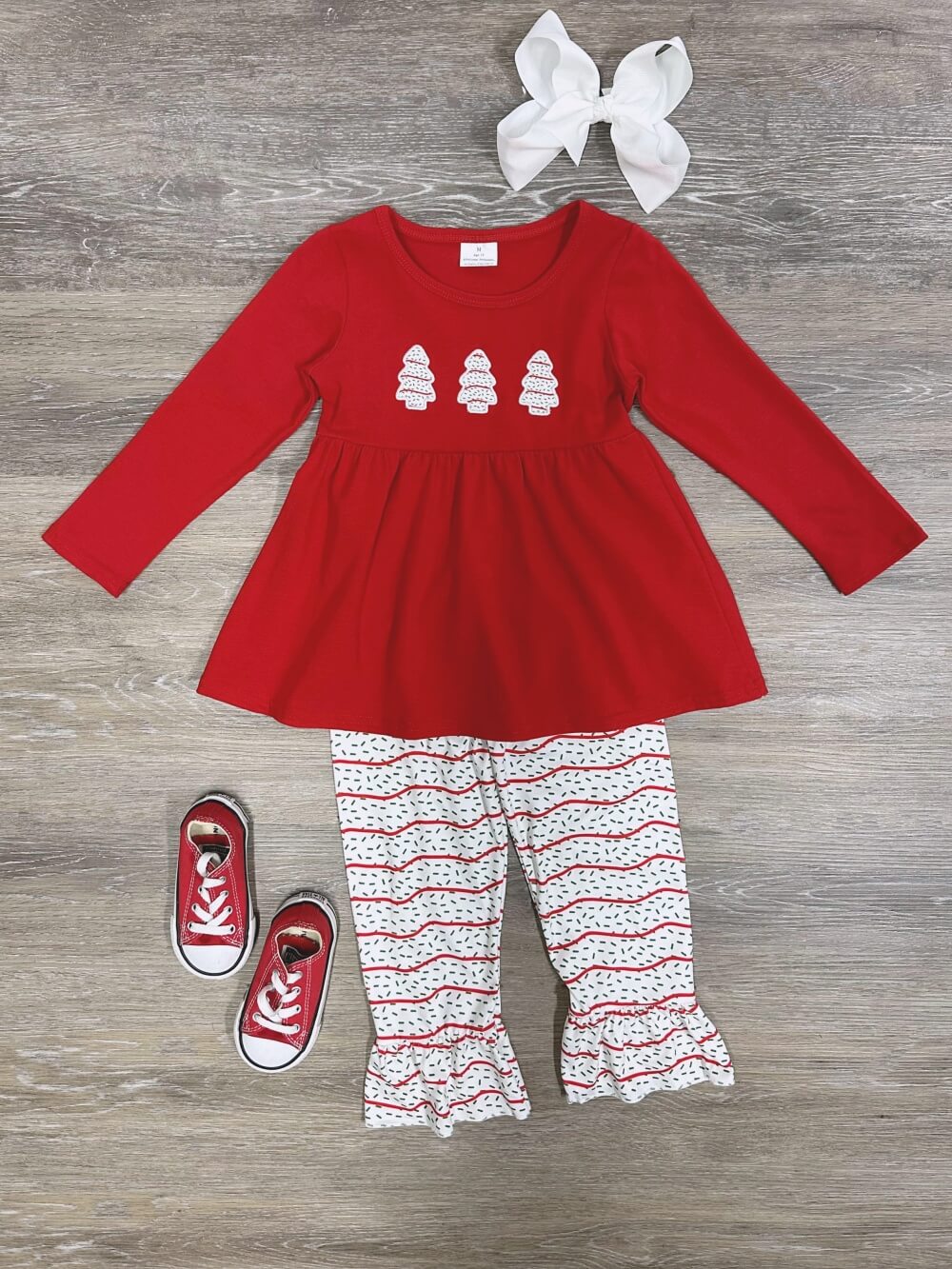Little Cakes & Ruffles Girls Christmas Outfit
