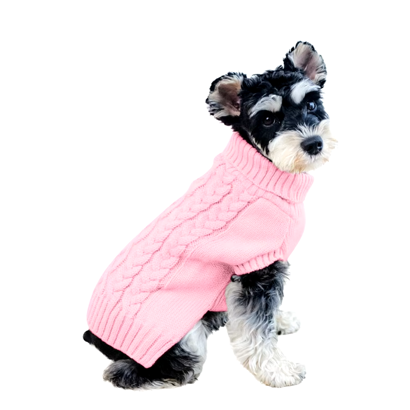 Chic Cable Knit Turtleneck Dog Sweater