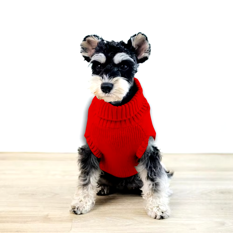 Chic Cable Knit Turtleneck Dog Sweater
