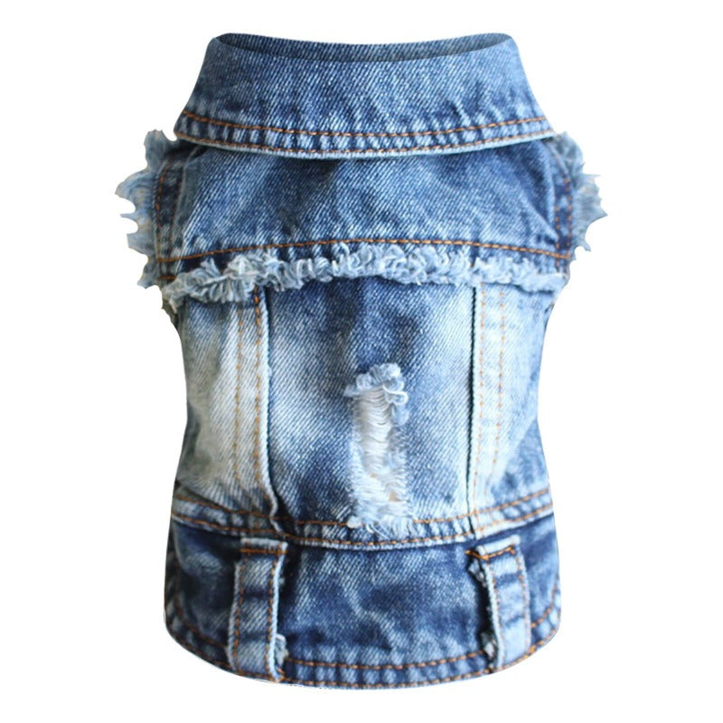 Frayed Denim Dog Jacket