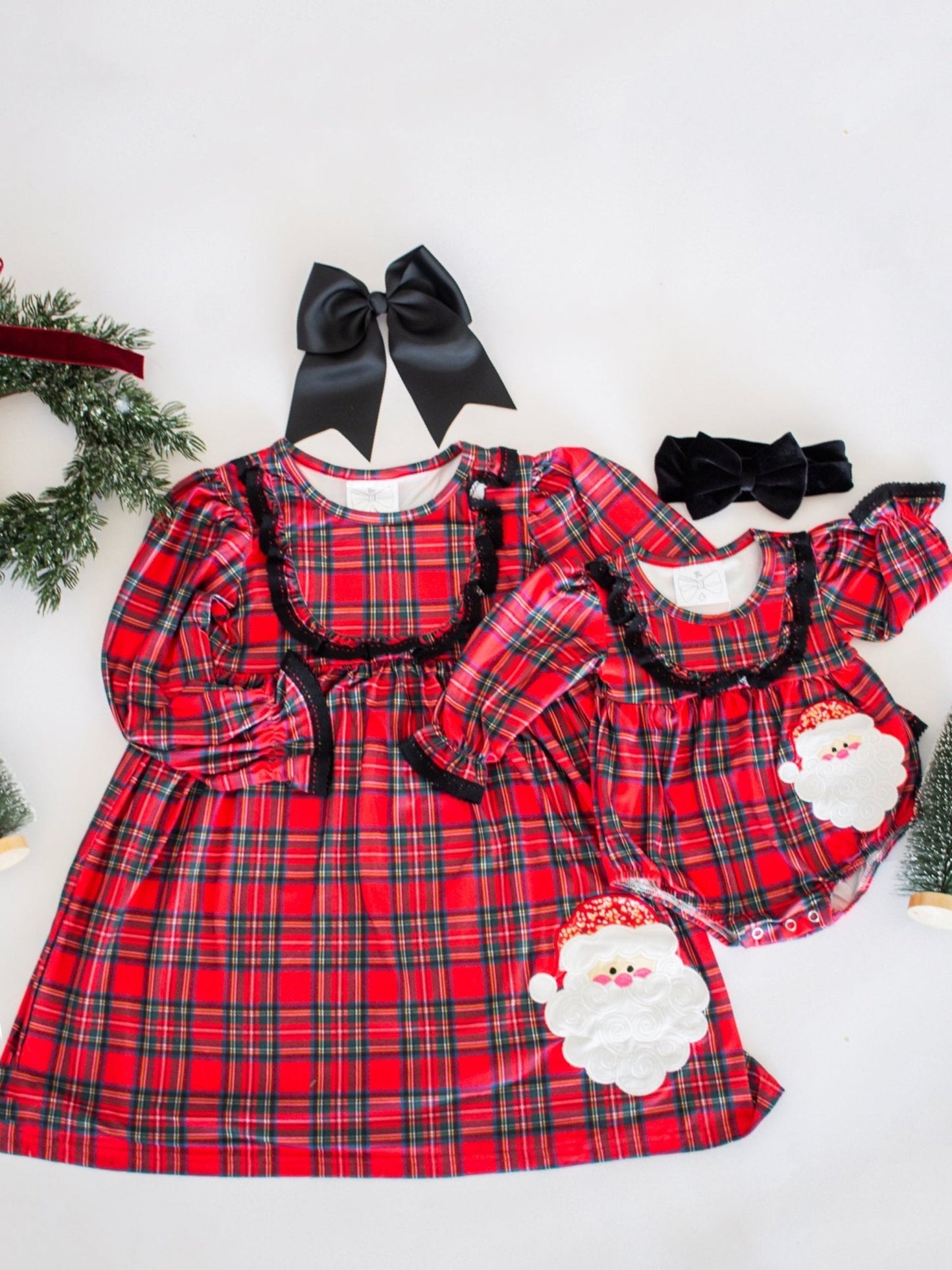 Classic Red Plaid Santa Dress