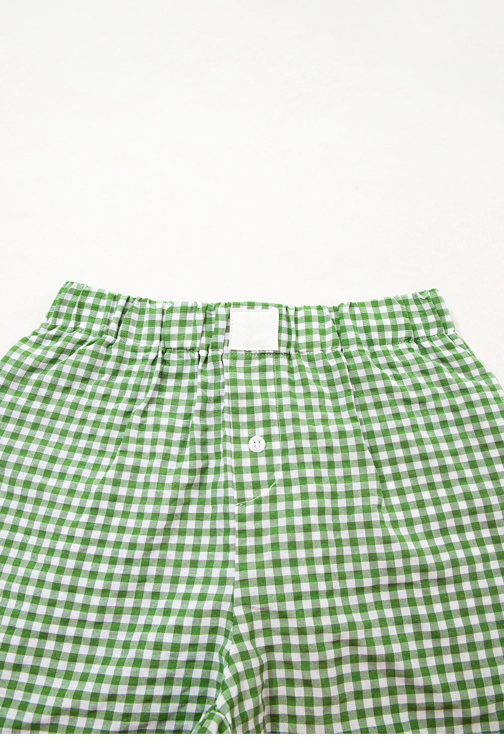 Blue Gingham Printed High Waist Shorts