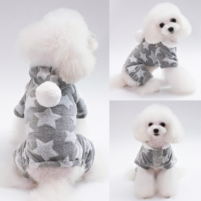Hooded Star Fleece Dog PJs