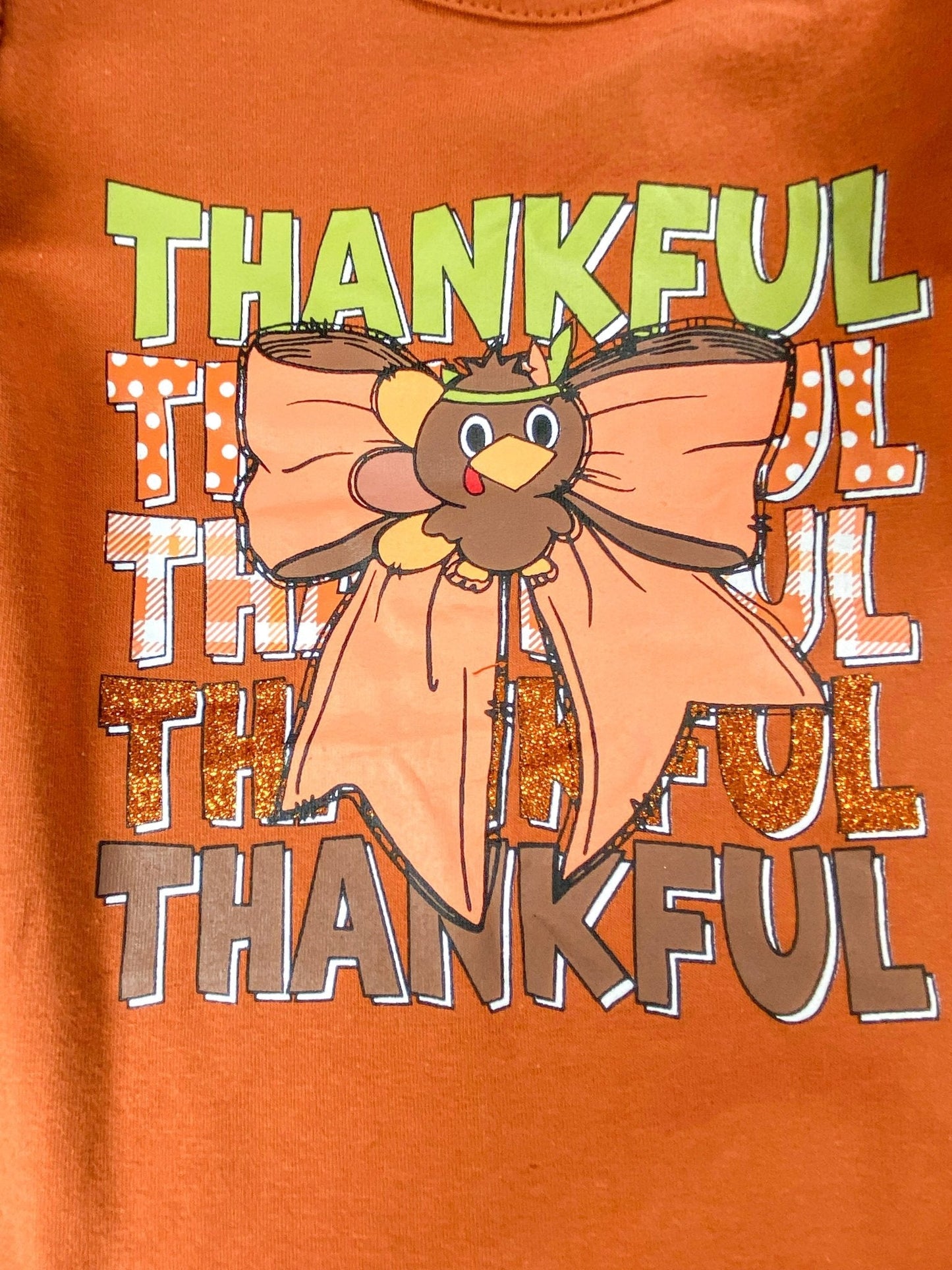 Thankful Bow Plaid Bell Bottom Set