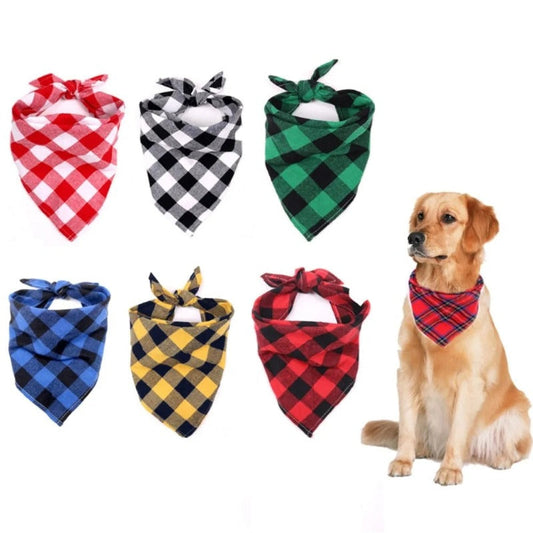 Cotton Plaid Dog Bandanas
