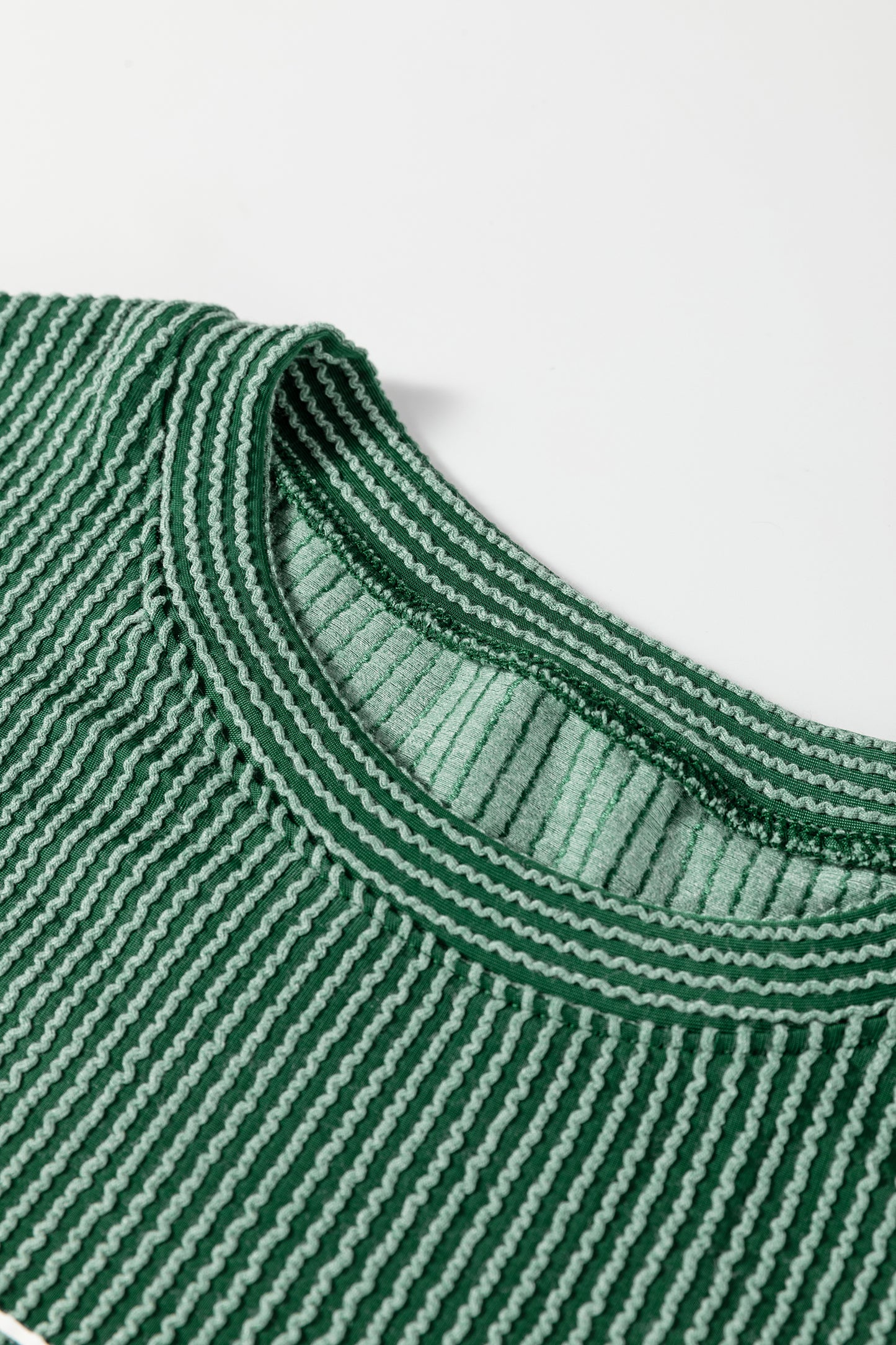 Black Twisted Rib Outlined Merry Letter Graphic Loose Long Sleeve Top