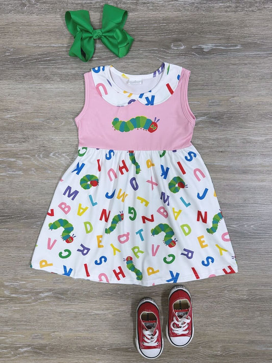 Alphabet & Caterpillars Girls Back to School Dress
