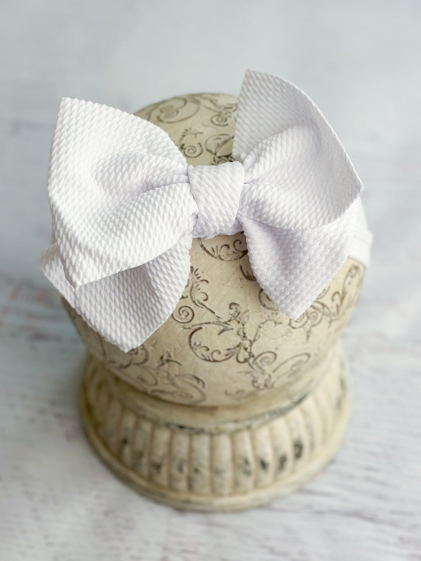 Double Bow Headbands - Solid Colors (White & Hot pink)