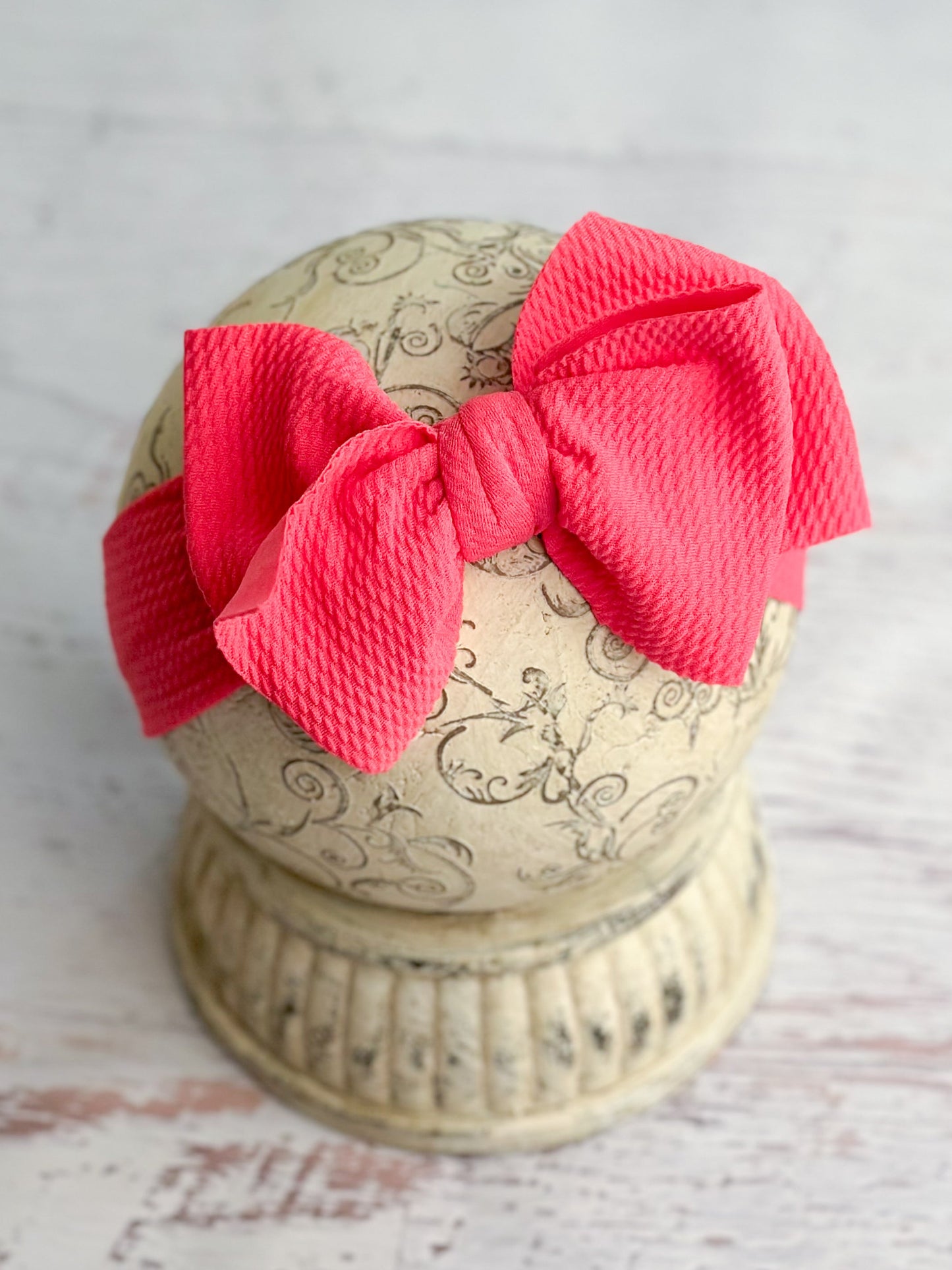 Double Bow Headbands - Solid Colors (White & Hot pink)