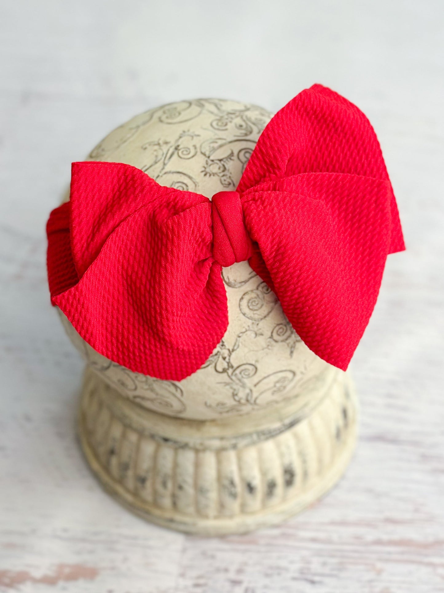 Double Bow Headbands - Solid Colors (White & Hot pink)