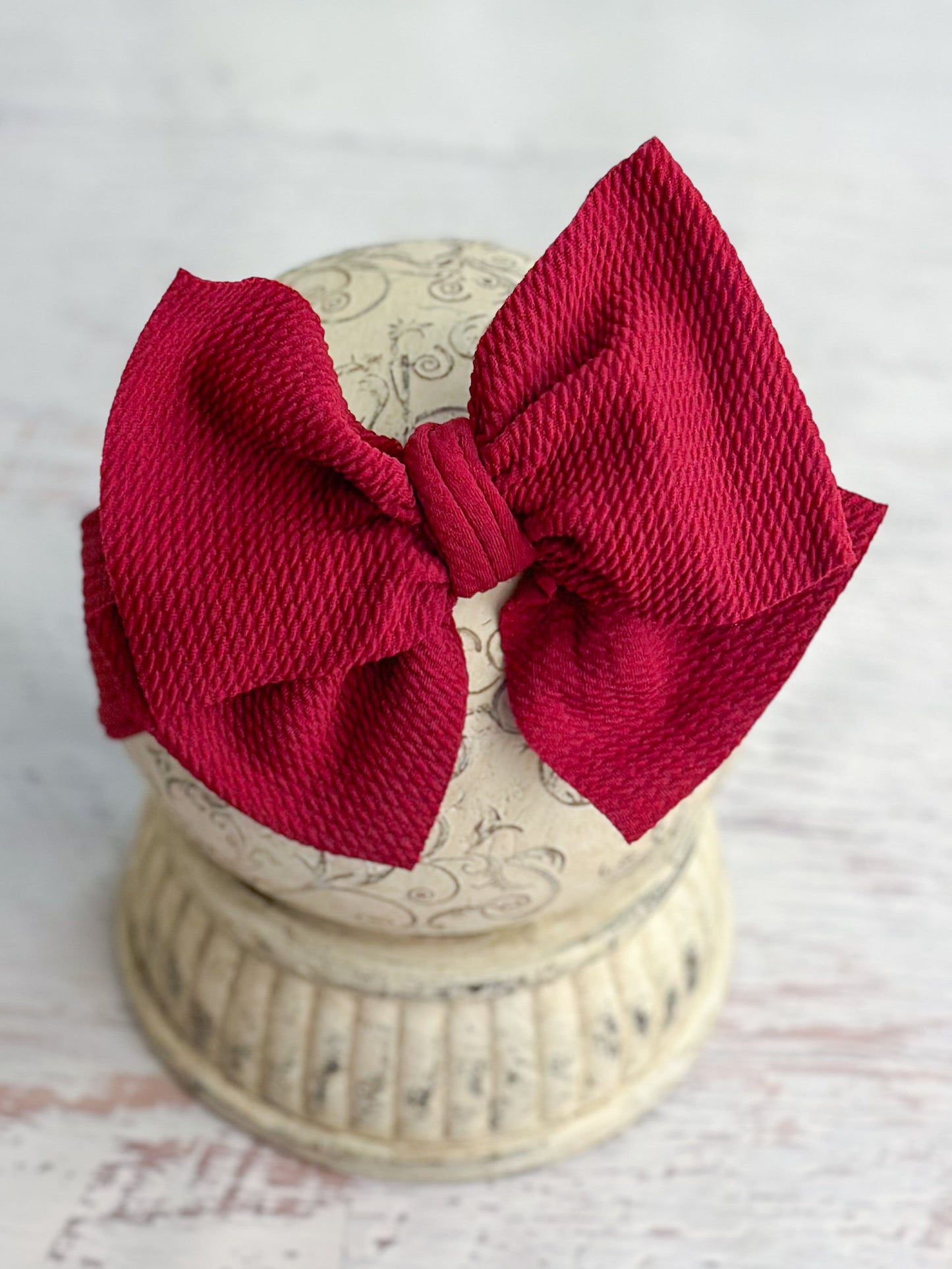 Double Bow Headbands - Solid Colors (White & Hot pink)