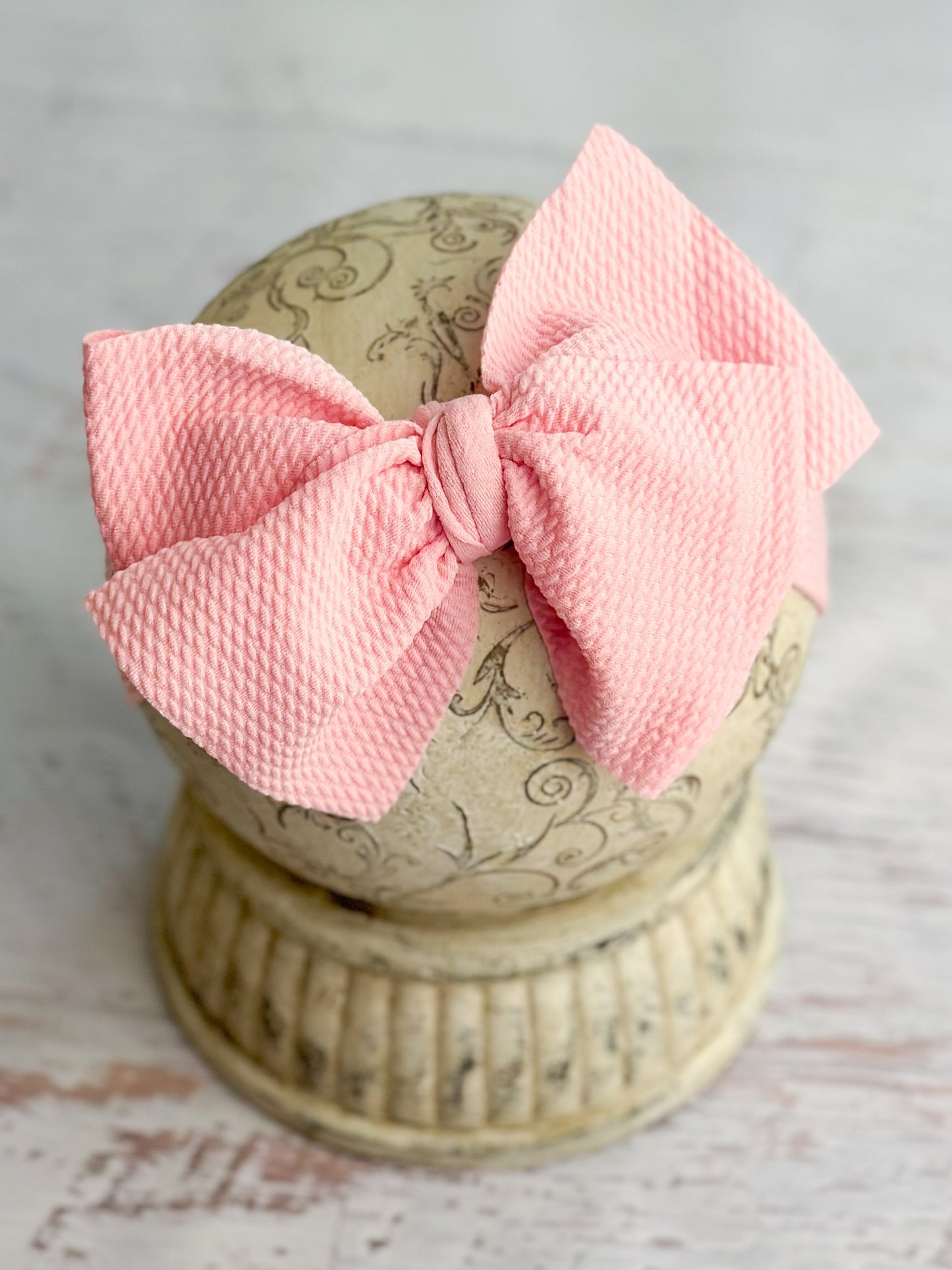 Double Bow Headbands - Solid Colors (White & Hot pink)