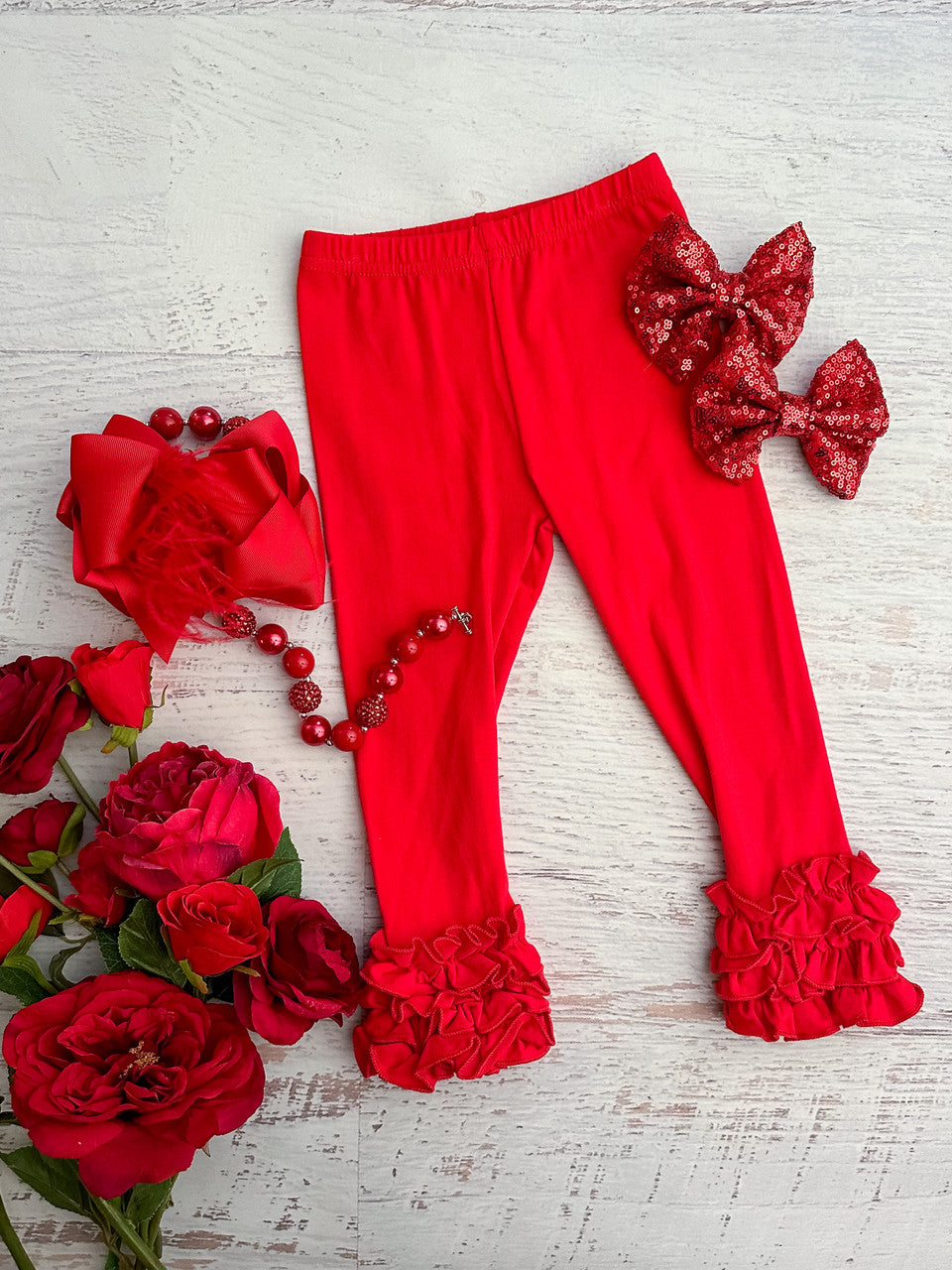 Solid Ruffled Fitted Icing Leggings (more colors!)