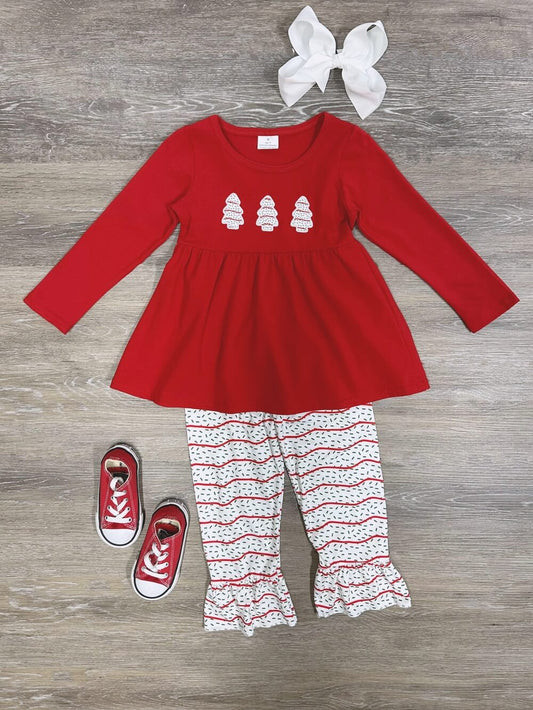 Little Cakes & Ruffles Girls Christmas Outfit