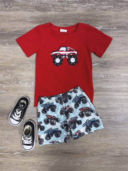 Monster Jam Boys Truck Shirt & Shorts Outfit