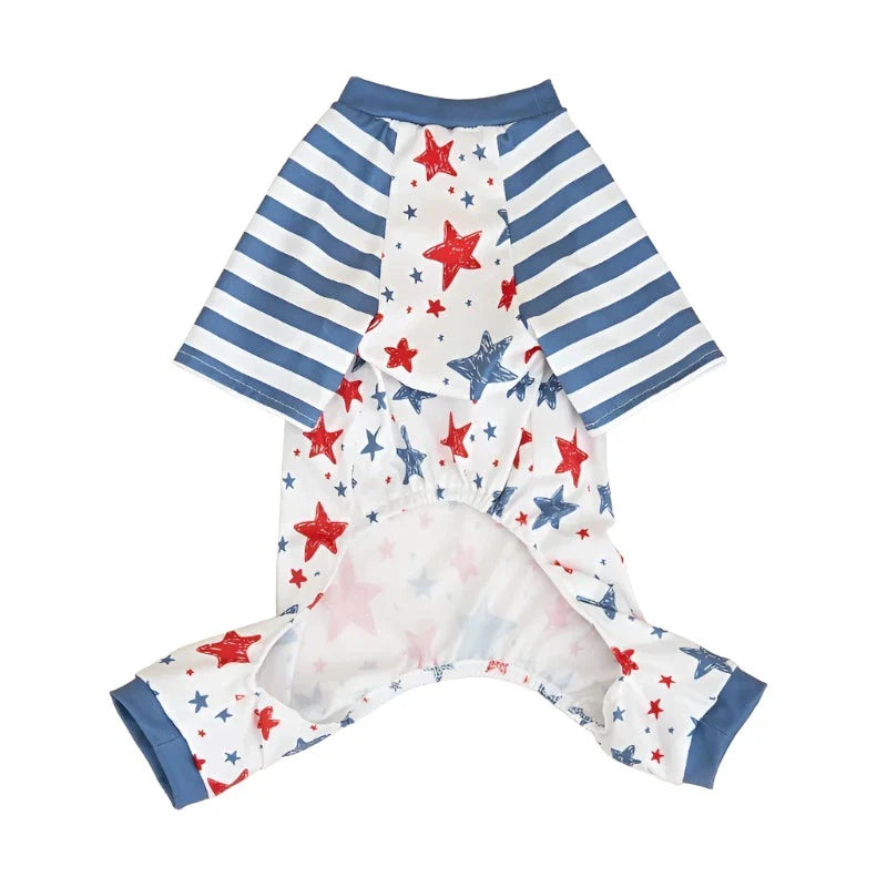 Patriotic Stars & Stripes Dog PJs