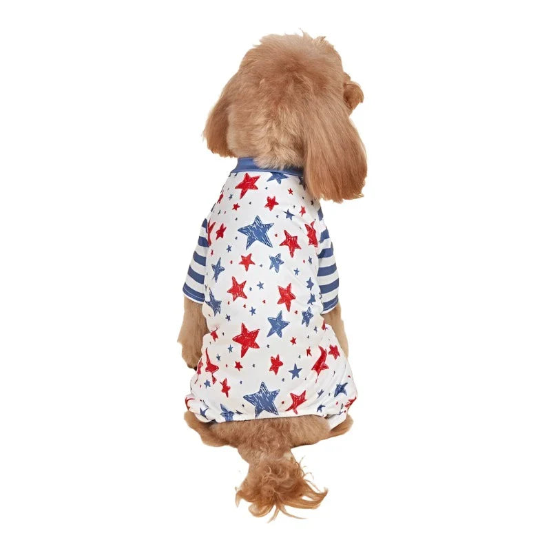 Patriotic Stars & Stripes Dog PJs