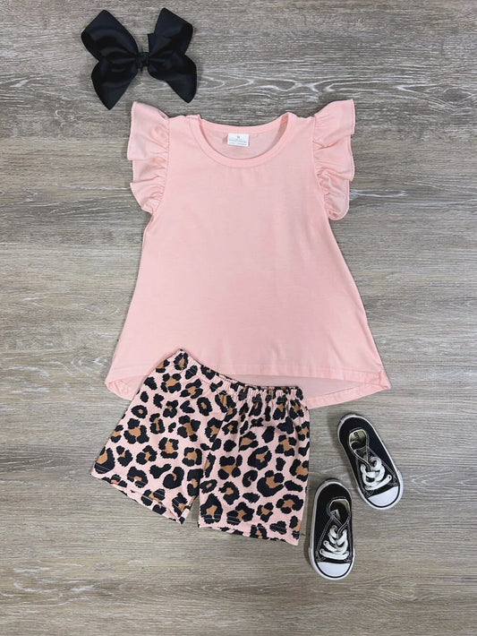 Wild About You Leopard Girls Shorts Outfitt