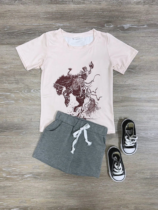 Bucking Bronco Boys Western T-Shirt & Shorts Outfit