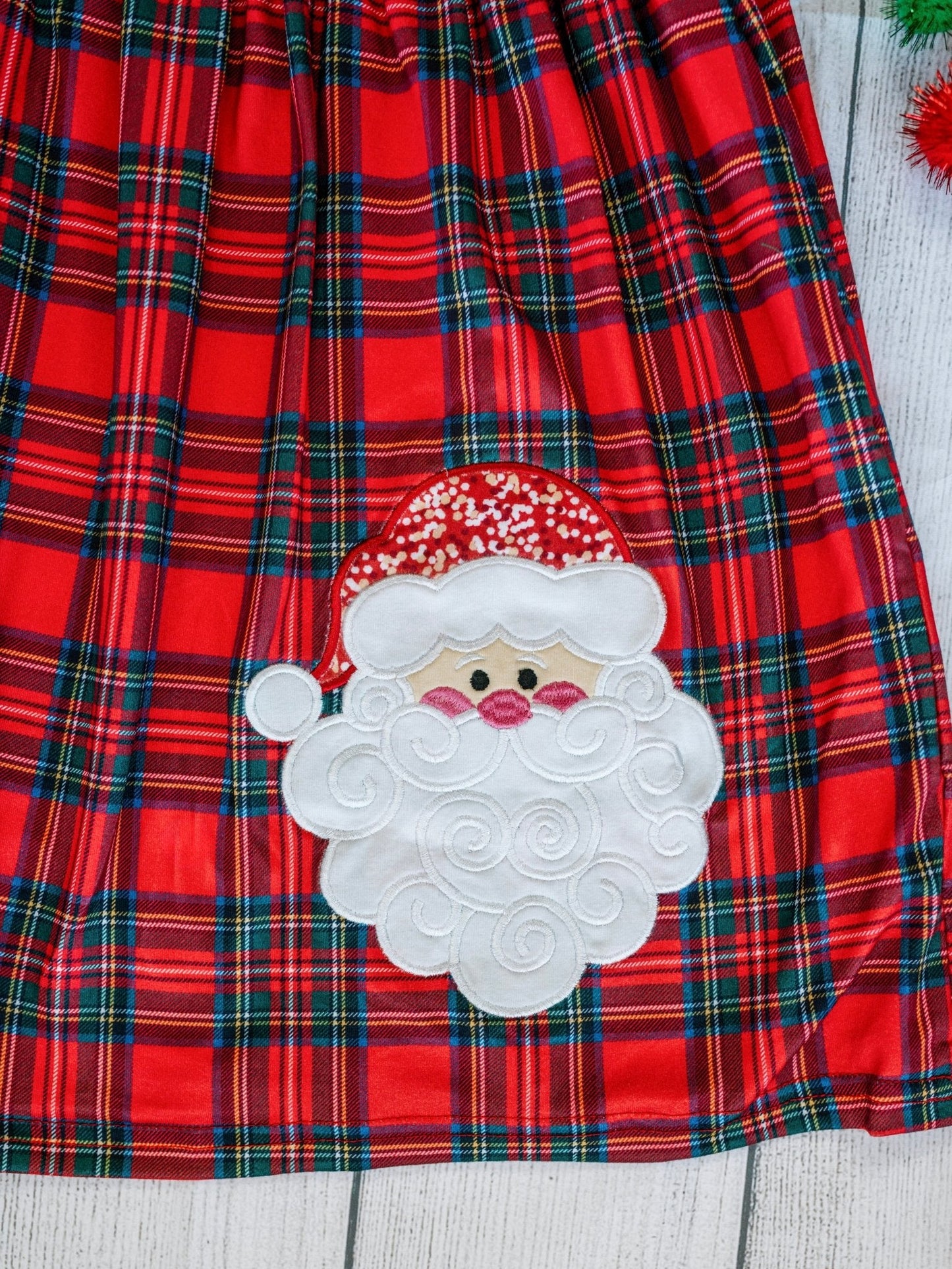 Classic Red Plaid Santa Dress