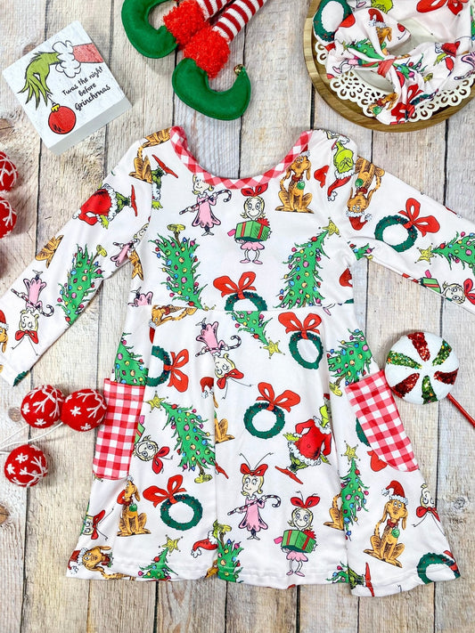 It's Grinchmas Time Twirl Dress